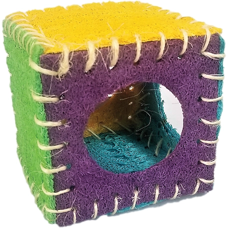 A&E Cage Nibbles Loofah Cube Small Animal Toy, NB034