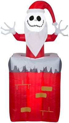 Gemmy Animated Airblown Outdoor Inflatable Jack Skellington in Chimney Scene