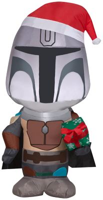 Gemmy Airblown Outdoor Inflatable Mandalorian with Gift Box
