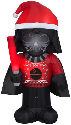 Gemmy Airblown Outdoor Inflatable Darth Vader in Ugly Christmas Sweater