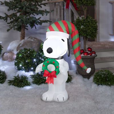 Image showing  Airblown Outdoor Inflatable Snoopy with Wreath