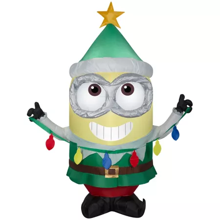 Gemmy Airblown Minion Outdoor Inflatable Dave with String Lights Garden Art & Statues