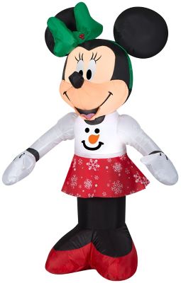 Gemmy Airblown Outdoor Inflatable Minnie Mouse in Snowman Sweater and Snowflake Skirt