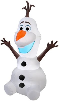 Gemmy 9.06 in. Airblown Outdoor Inflatable Olaf in Sitting Pose Christmas Decoration