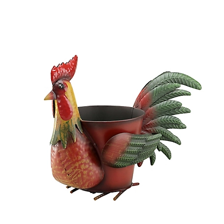 Red Shed Rooster Head Tail Planter, 3 lb. Capacity