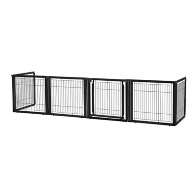 Image showing  31.5 in. 6-Panel Convertible Elite Wooden Pet Gate and Crate