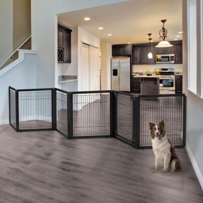 Image showing  31.5 in. 6-Panel Convertible Elite Wooden Pet Gate and Crate