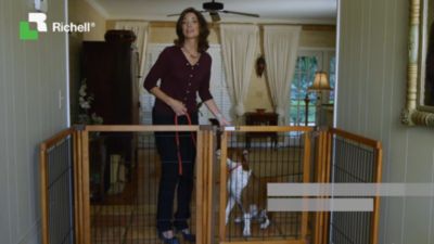 Image showing  31.5 in. 6-Panel Convertible Elite Wooden Pet Gate and Crate