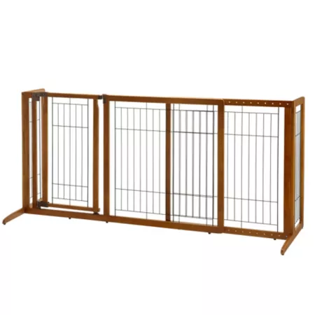 Richell 36.2 in Deluxe Freestanding Wooden Pet Gate Large Pet Gates