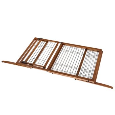 Image showing  36.2 in. Deluxe Freestanding Wooden Pet Gate, Large