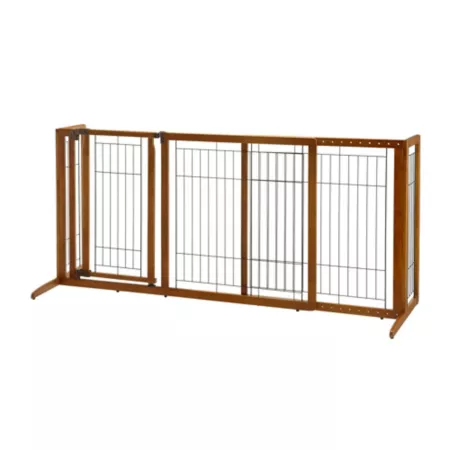 Richell 28.1 in Deluxe Freestanding Wood Pet Gate Medium Pet Gates