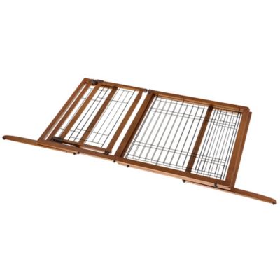 Image showing  28.1 in. Deluxe Freestanding Wooden Pet Gate, Medium
