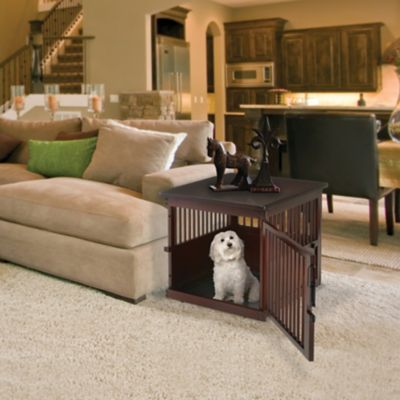 Richell 1-Door Wooden End Table Pet Crate, Medium, 24"H.