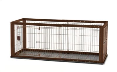 Richell Expandable 2-Door Wire Pet Crate, Small, 35.4 to 60.6 in.