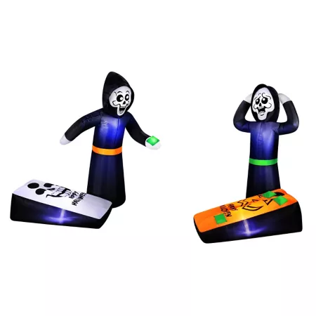 Occasions 5ft Outdoor Reapers Playing Inflatable Cornhole Halloween Decoration Halloween Inflatables