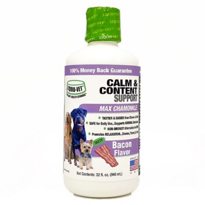 Liquid-Vet K9 Calm and Content Support Bacon Flavor Anxiety Supplement for Dogs, 32 oz.