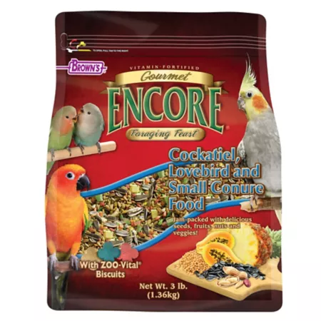 Encore Gourmet Foraging Feast Food for Cockatiels Lovebirds and Small Conures Pet Bird Seed