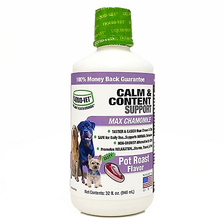 Liquid-Vet K9 Calm and Content Support Pot Roast Flavor Anxiety Supplement for Dogs, 32 oz.