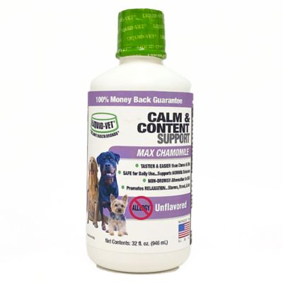 Liquid-Vet K9 Calm and Content Support Allergy-Friendly Unflavored Anxiety Supplement for Dogs, 32 oz.