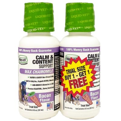 Liquid-Vet K9 Calm and Content Support Bacon Flavor Anxiety Supplement for Dogs, 8 oz., 2-Pack