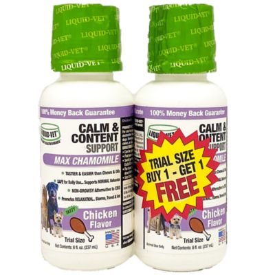 Liquid-Vet K9 Calm and Content Support Chicken Flavor Anxiety Supplement for Dogs, 8 oz., 2-Pack