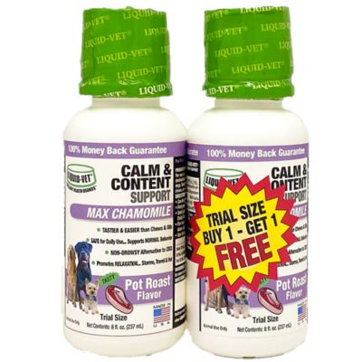 Liquid-Vet K9 Calm and Content Support Allergy-Friendly Pot Roast Flavor Anxiety Supplement for Dogs, 8 oz., 2-Pack