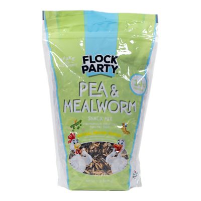 Flock Party Pea and Mealworms Poultry Treat Snack Mix, 2 lb.