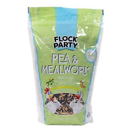 Flock Party Pea and Mealworms Poultry Treat Snack Mix, 2 lb.