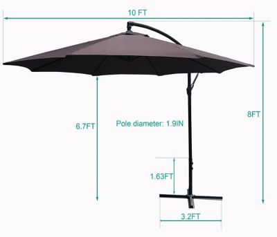 Image showing 4 th Caribbean Tropics 10 ft. Offset Umbrella