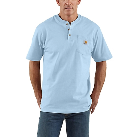Carhartt Men's Short Sleeve Loose Fit Heavyweight Pocket Henley T-Shirt ...