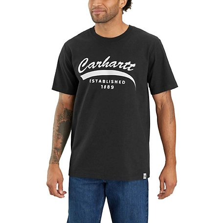 Carhartt Men's Short-Sleeve Relaxed Fit Heavyweight Script Graphic T-Shirt