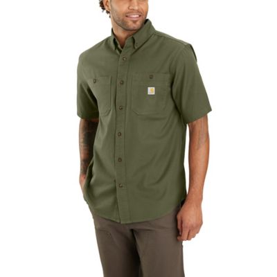 Carhartt Men's Rugged Flex Relaxed Fit Midweight Canvas Short-Sleeve Work Shirt