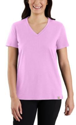 Carhartt Women's TENCEL Blend Relaxed Fit Lightweight V-Neck Short-Sleeve T-Shirt