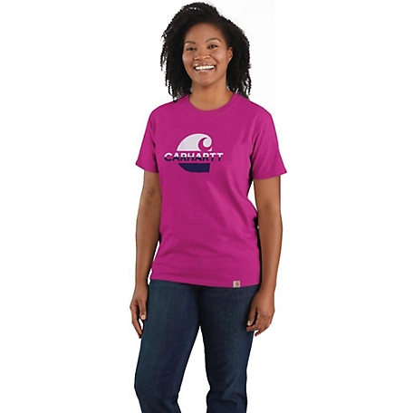 Carhartt Women's Short-Sleeve Loose Fit Heavyweight Faded C Graphic T-Shirt