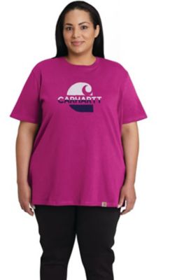 Image showing  Women's Short-Sleeve Loose Fit Heavyweight Faded C Graphic T-Shirt