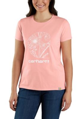 Carhartt Women's TENCEL Blend Relaxed Fit Lightweight Floral C Graphic Short-Sleeve T-Shirt