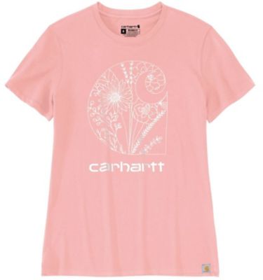 Image showing  Women's TENCEL Blend Relaxed Fit Lightweight Floral C Graphic Short-Sleeve T-Shirt