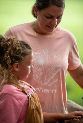 Image showing  Women's TENCEL Blend Relaxed Fit Lightweight Floral C Graphic Short-Sleeve T-Shirt