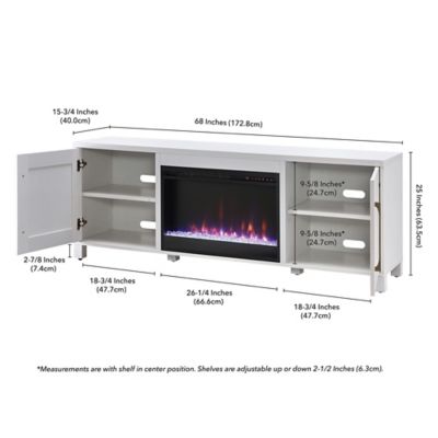 Image showing  Chabot Rectangular TV Stand with 26 in. Crystal Fireplace for TVs Up to 80 in.