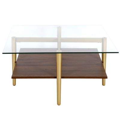 Image showing  Otto Square Coffee Table with Faux Walnut Shelf, 32 in.