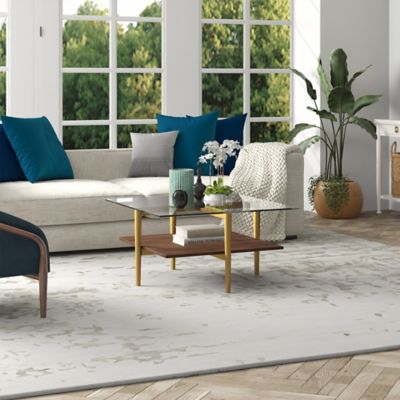 Image showing  Otto Square Coffee Table with Faux Walnut Shelf, 32 in.