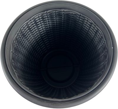 Image showing  54.6 lb. Faux Resin/Wicker Round Planter, 16 in., Black