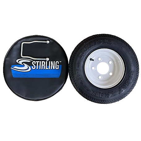 Stirling 4.8x8 LRC Tire Assembly U-bolt Holder and Protective Cover Kit Trailer Tire Bundle, wit