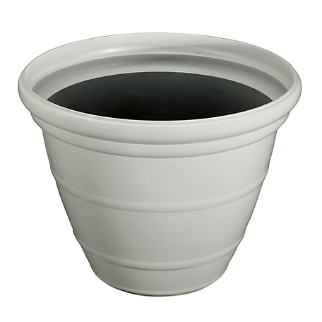 Red Shed 16 in. Round Pot Planter, Grey
