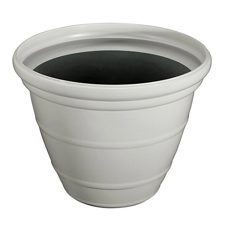 Red Shed 16 in. Round Pot Planter, Grey