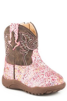 Roper Infant's Cowbabies Glitter Aztec Cowgirl Bootie