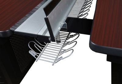 Image showing  Fusion 48 x 24 in. 2 Person Bench Workstation with Privacy Panel MH