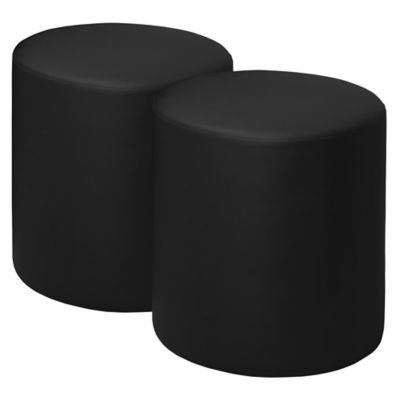 Regency Logan Round Vinyl Ottoman (Set of 2)