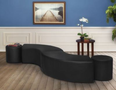 Image showing  Logan Round Vinyl Ottoman (Set of 2)