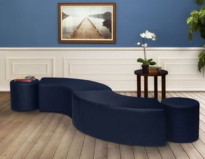 Image showing  Logan Round Vinyl Ottoman (Set of 2)